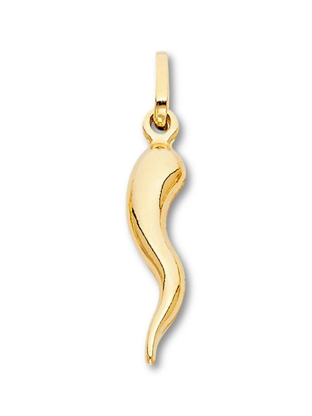 14k Real Yellow Gold Italian Horn Pendant | Protection Charm By Tehrani Jewelry